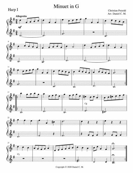 Minuet In G Harp Duet Page 2