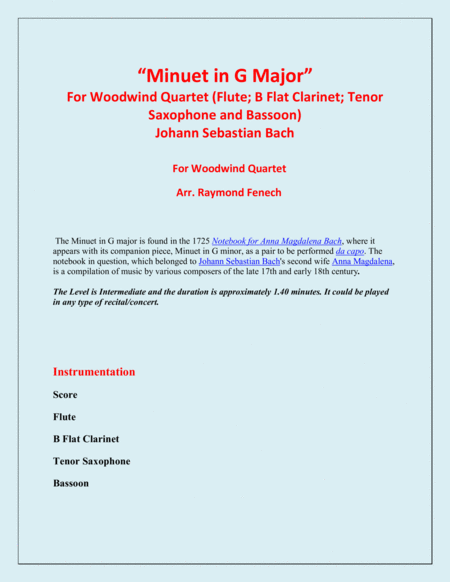 Minuet In G Major Js Bach Woodwind Quartet Page 2