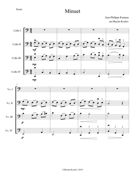 Minuet In Rondo Form For Cello Quartet Page 2