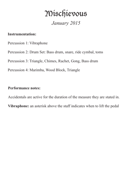 Mischievous For Percussion Quartet Page 2