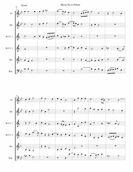 Missa Tu Es Petrus Mass On Thou Art Peter Arranged For Wind Sextet Wind Quintet With Additional Clarinet Page 2