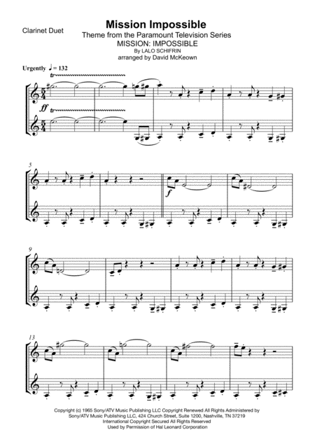 Mission Impossible Theme Clarinet Duet Page 2