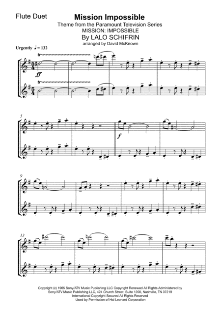 Mission Impossible Theme Flute Duet Page 2