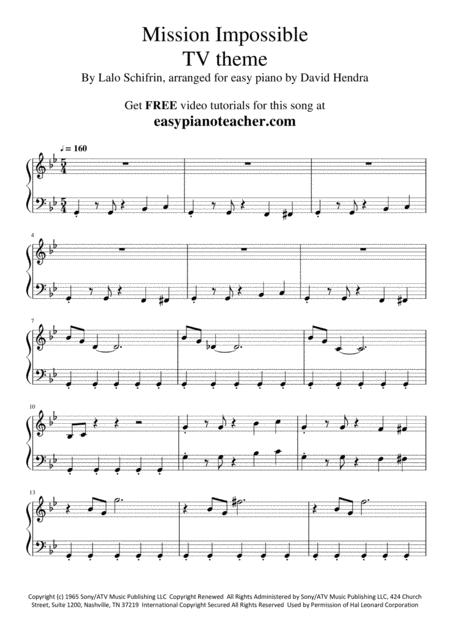Mission Impossible Tv Theme Very Easy Piano With Free Video Tutorials Page 2