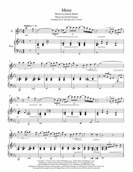 Misty For Flute Solo With Piano Accompaniment Erroll Garner Page 2