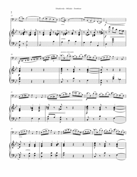 Mlodie From Op 42 For Trombone And Piano Page 2