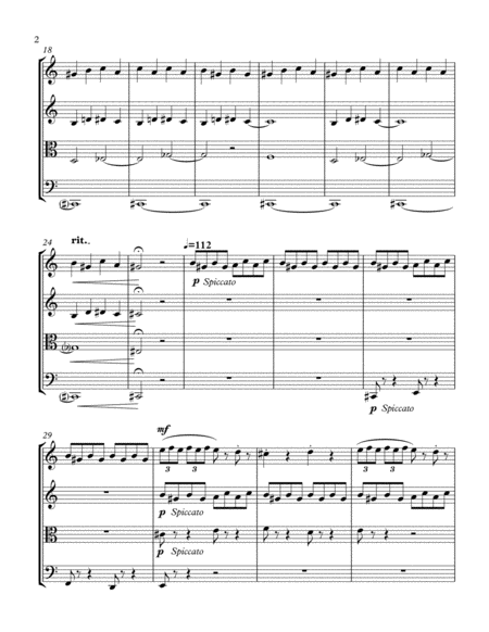 Moderato From Three Pieces For String Quartet Page 2