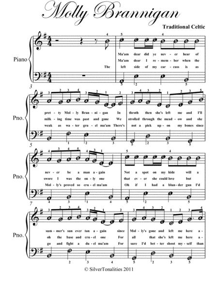 Molly Brannigan Easy Piano Sheet Music Page 2