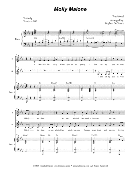 Molly Malone For 2 Part Choir Sa Page 2