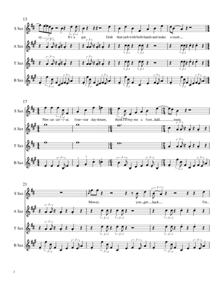 Money For Sax Quartet Page 2
