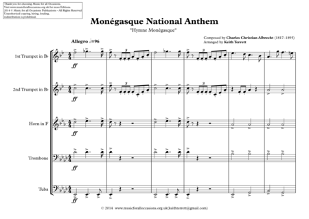 Mongasque Monaco National Anthem For Brass Quintet Page 2