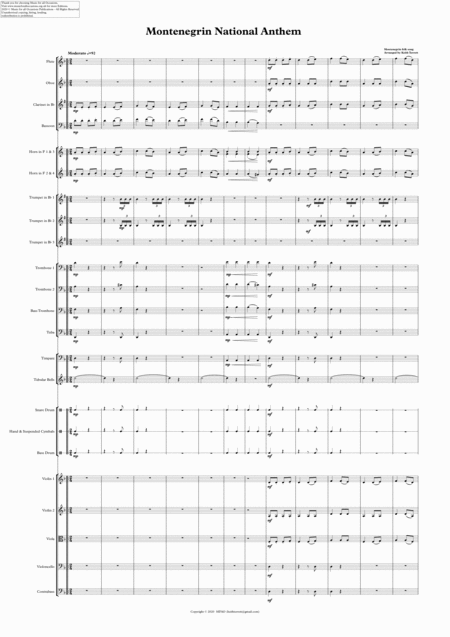 Montenegrin National Anthem For Symphony Orchestra Kt Olympic Anthem Series Page 2