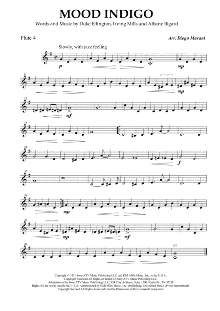 Mood Indigo For Flute Quartet Page 2