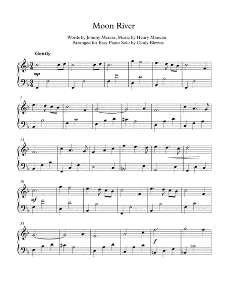 Moon River An Easy Piano Solo Arrangement Page 2