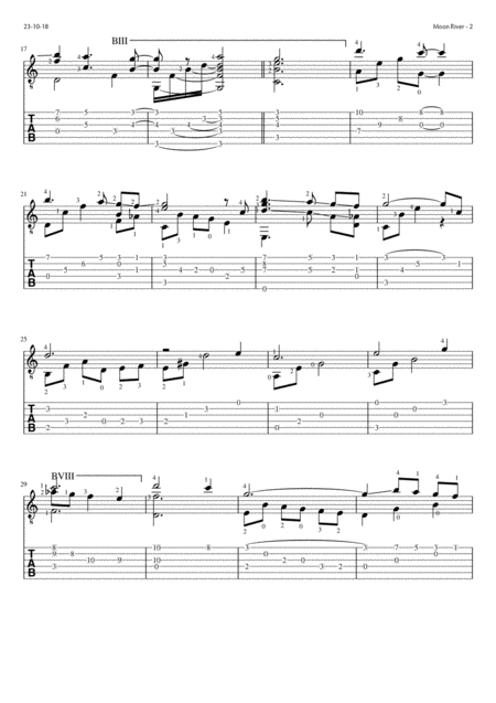 Moon River Std Notation And Tablature Page 2