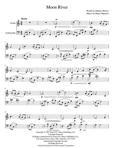 Moon River String Duo Page 2