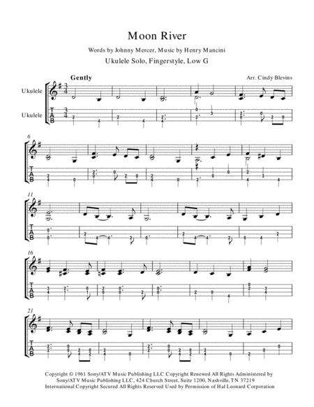 Moon River Ukulele Solo Fingerstyle Low G Page 2