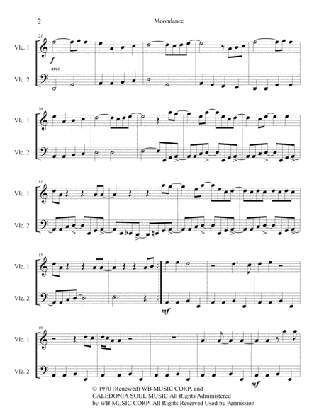 Moondance For Cello And Violin Page 2
