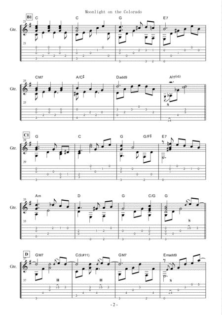 Moonlight On The Colorado Fingerstyle Guitar Page 2