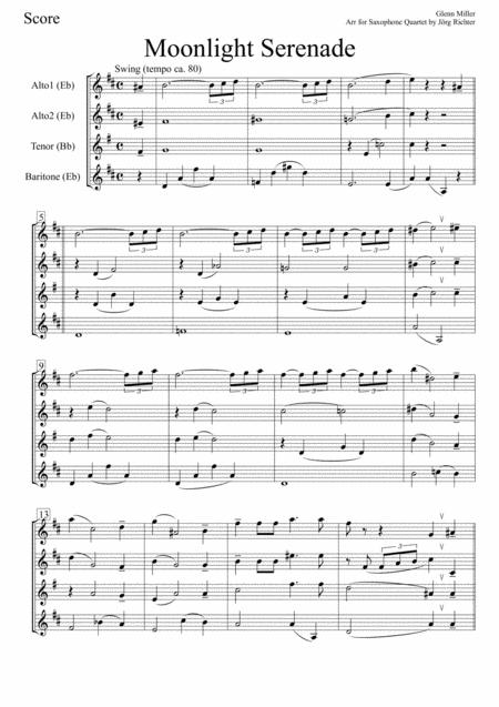 Moonlight Serenade For Saxophone Quartet Page 2