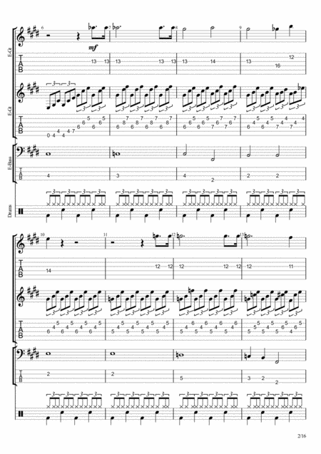 Moonlight Sonata C Minor 1st Movement Full Rock Score Page 2