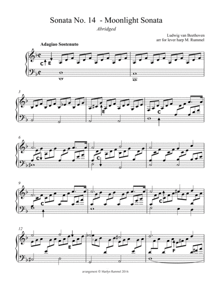 Moonlight Sonata For Lever Harp Page 2