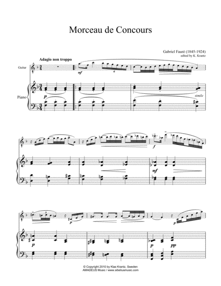 Morceau De Concours For Guitar And Piano Page 2