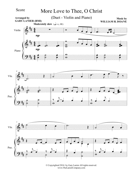 More Love To Thee O Christ Duet Violin Piano With Parts Page 2