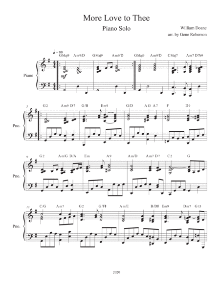 More Love To Thee Piano Hymn Solo Page 2