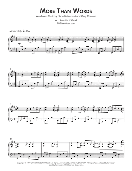 More Than Words Intermediate Piano Page 2