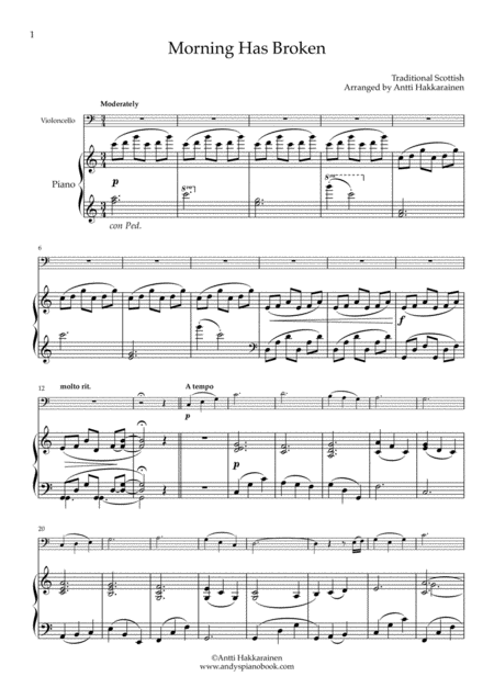 Morning Has Broken Cello Piano Page 2