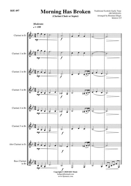 Morning Has Broken Clarinet Choir Page 2