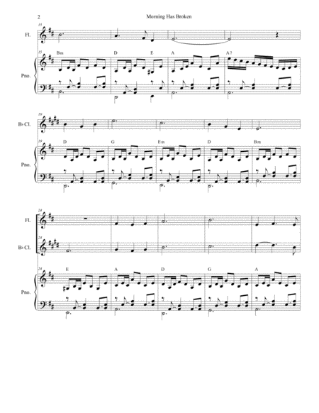 Morning Has Broken Duet For Flute And Bb Clarinet Page 2