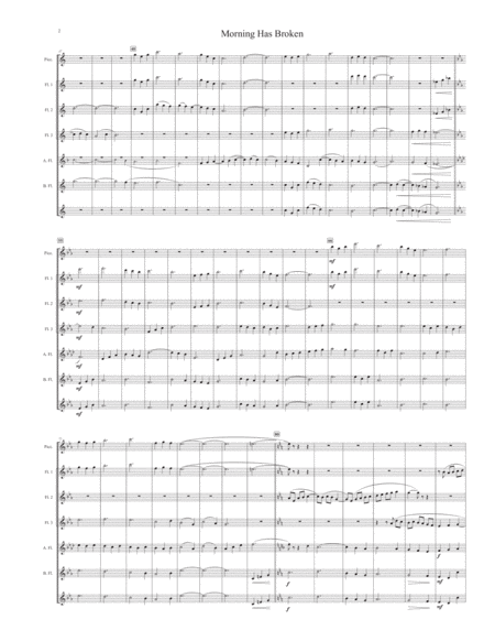 Morning Has Broken For Flute Choir Page 2