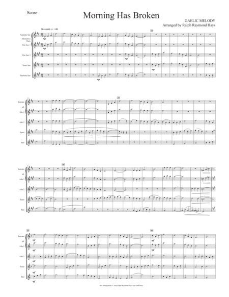 Morning Has Broken For Saxophone Quartet Page 2