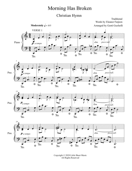 Morning Has Broken Sacred Piano Solo Page 2