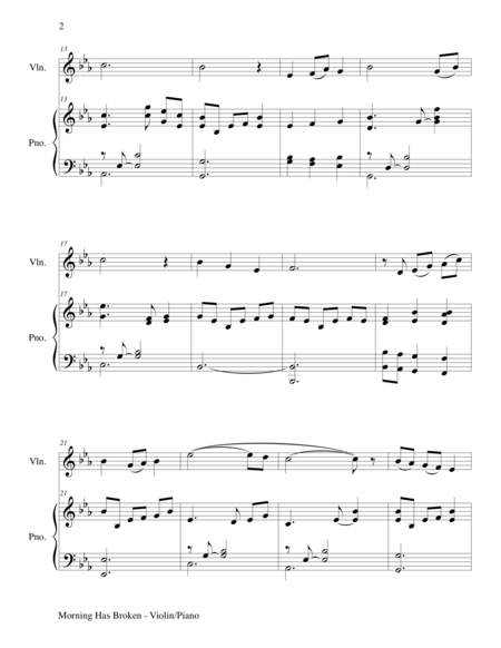 Morning Has Broken Violin Piano And Violin Part Page 2