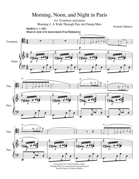 Morning Noon And Night In Paris For Trombone And Piano Tenor Clef Page 2