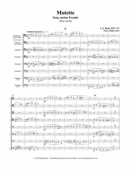 Motet Jesu Meine Freude Jesus My Joy Bwv 227 For 8 Part Trombone Ensemble Page 2