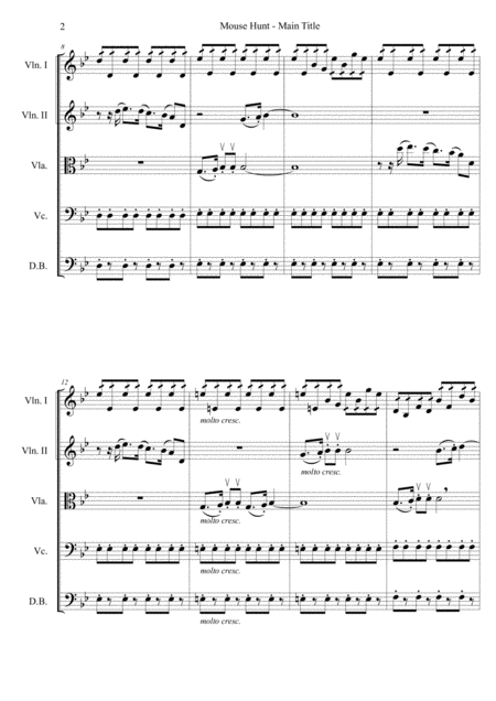 Mouse Hunt Main Title Theme String Quintet String Quartet Or Small String Ensemble Page 2