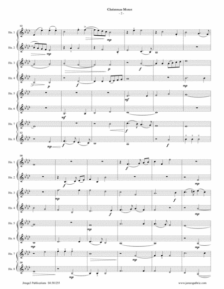 Mouton Christmas Motet For French Horn Choir Page 2