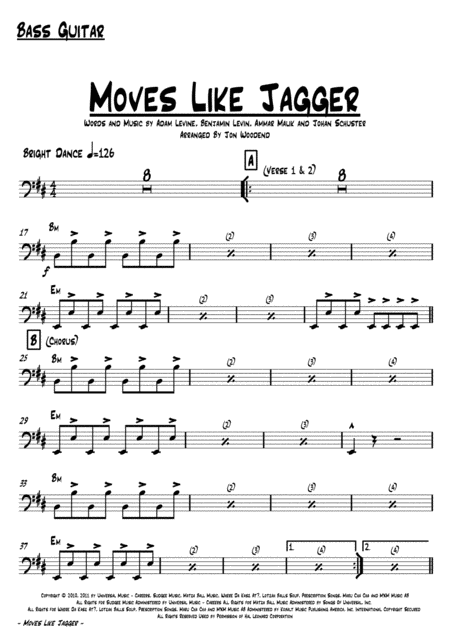 Moves Like Jagger Rhythm Section Chart Page 2