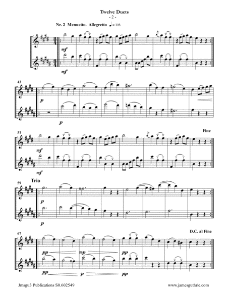 Mozart 12 Duets K 487 For Soprano Alto Sax Duo Page 2