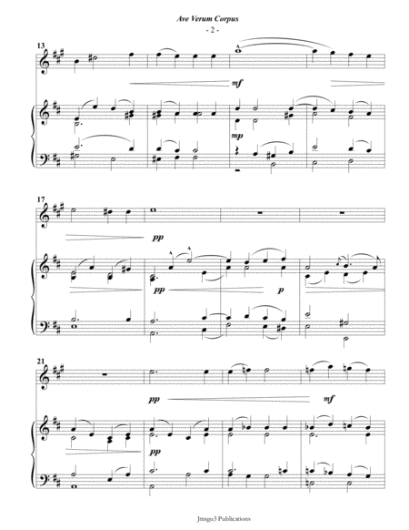 Mozart Ave Verum Corpus For English Horn Piano Page 2