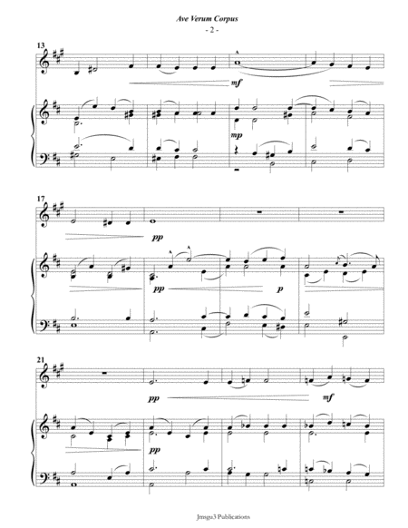 Mozart Ave Verum Corpus For French Horn Piano Page 2