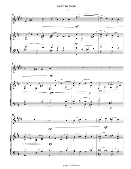Mozart Ave Verum Corpus For Soprano Sax Piano Page 2