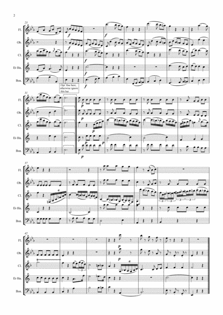 Mozart Clarinet Concerto K622 Mvt Ii Adagio Abridged Version In Eb Wind Quintet Clarinet Feature Page 2