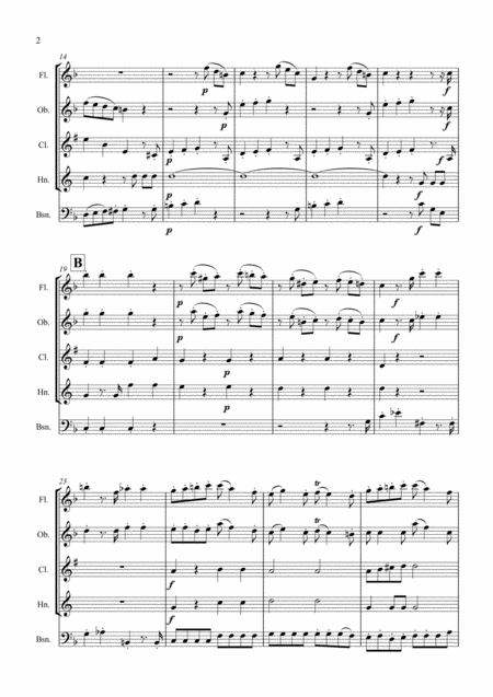 Mozart Divertimento No 8 In F K213 Wind Quintet Page 2