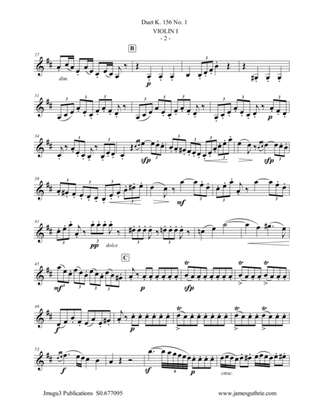Mozart Duet K 156 No 1 For Violin Duo Page 2