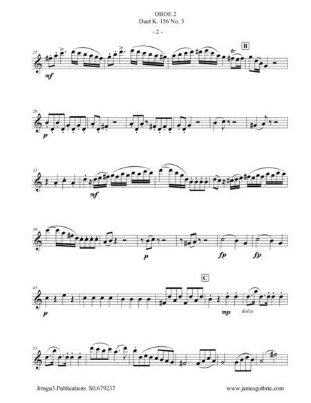 Mozart Duet K 156 No 3 For Oboe Duo Page 2